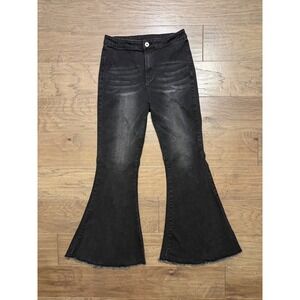 Anna-Kaci Womens High Waisted Bell Bottom Flare Jeans‎ Faded Black XL YBA0171BLK